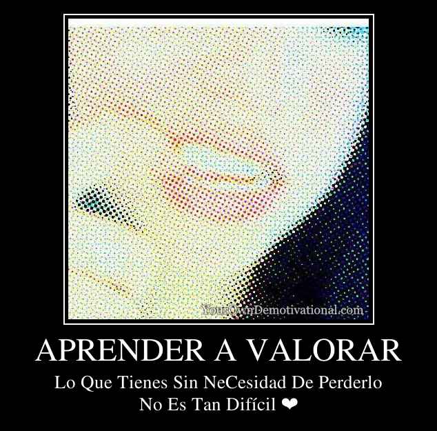 APRENDER A VALORAR