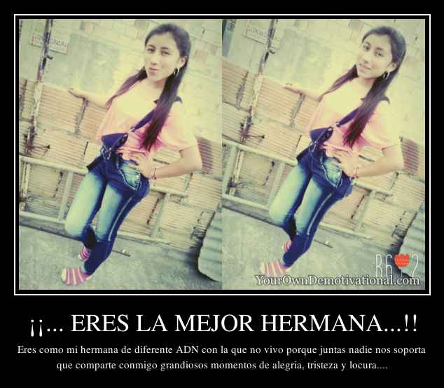 ¡¡... ERES LA MEJOR HERMANA...!!