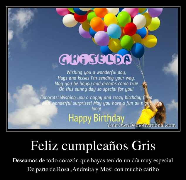 Feliz cumpleaños Gris