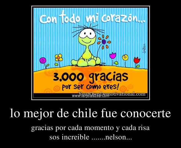lo mejor de chile fue conocerte