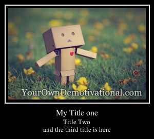 My Title one