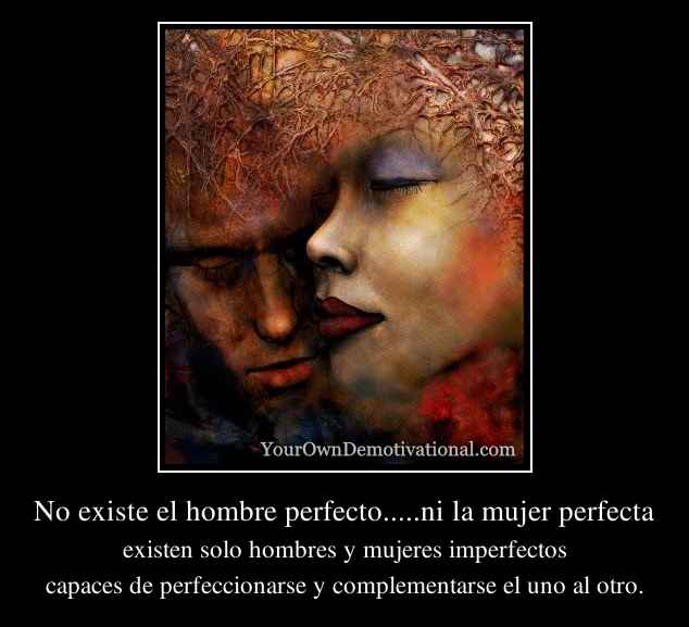 No existe el hombre perfecto.....ni la mujer perfecta
