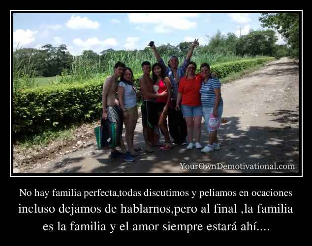 No hay familia perfecta,todas discutimos y peliamos en ocaciones