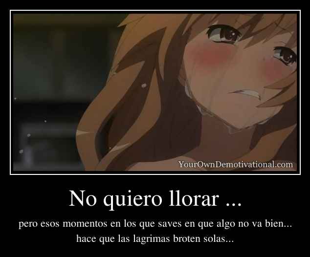 No quiero llorar ...