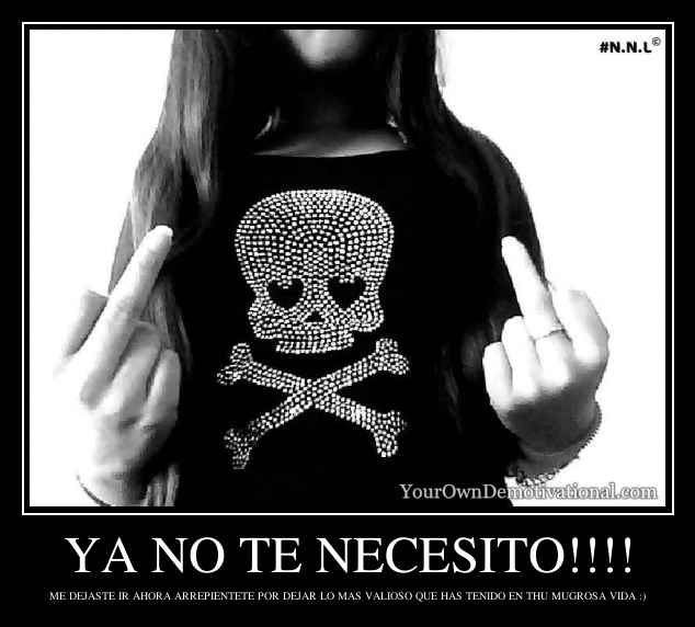 YA NO TE NECESITO!!!!